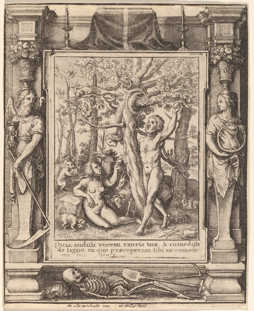 Edens trädgård av Wenceslaus Hollar after Hans Holbein the Younger after Abraham van Diepenbeeck