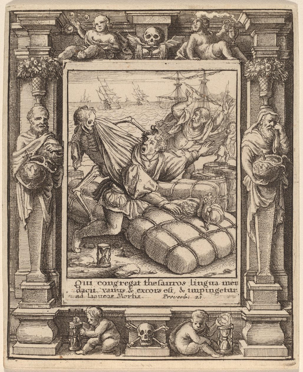 Handlare av Wenceslaus Hollar after Hans Holbein the Younger after Abraham van Diepenbeeck