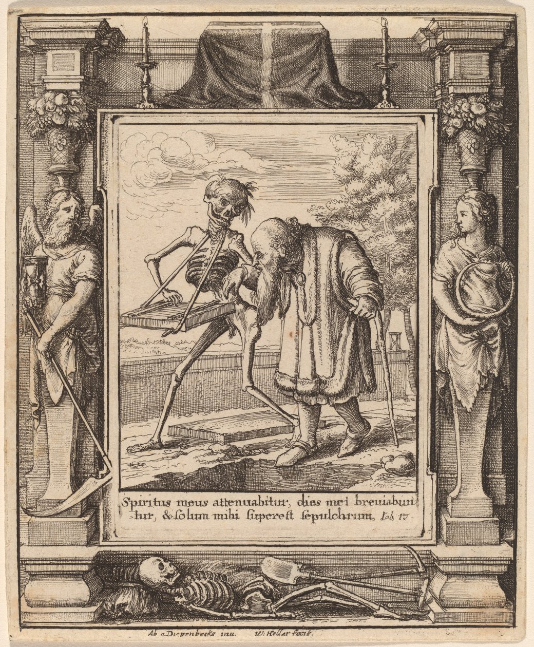 Gammal man av Wenceslaus Hollar after Hans Holbein the Younger after Abraham van Diepenbeeck