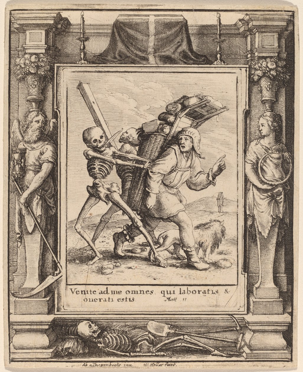 Gårdfarihandlare av Wenceslaus Hollar after Hans Holbein the Younger after Abraham van Diepenbeeck