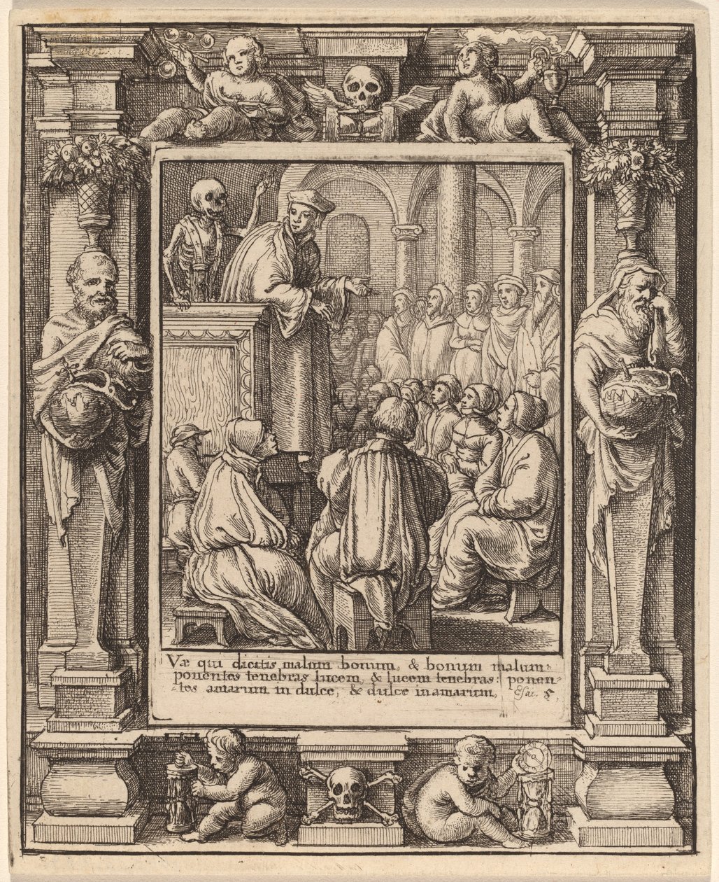Predikant av Wenceslaus Hollar after Hans Holbein the Younger after Abraham van Diepenbeeck