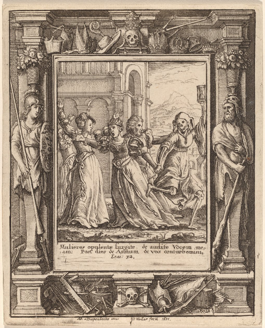 Drottning av Wenceslaus Hollar after Hans Holbein the Younger after Abraham van Diepenbeeck