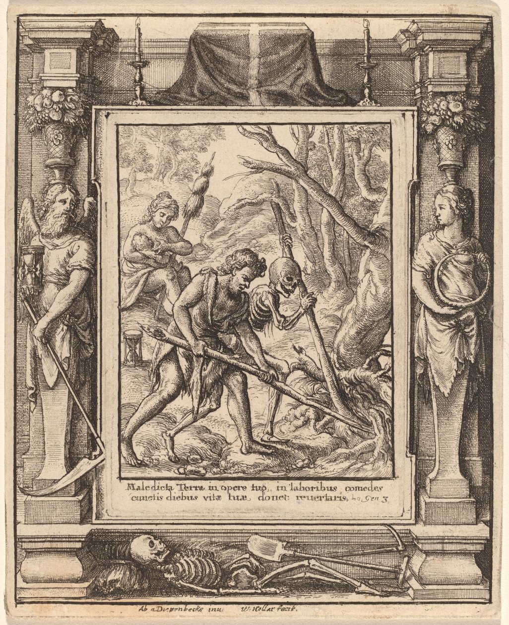 När Adam Delved av Wenceslaus Hollar after Hans Holbein the Younger after Abraham van Diepenbeeck