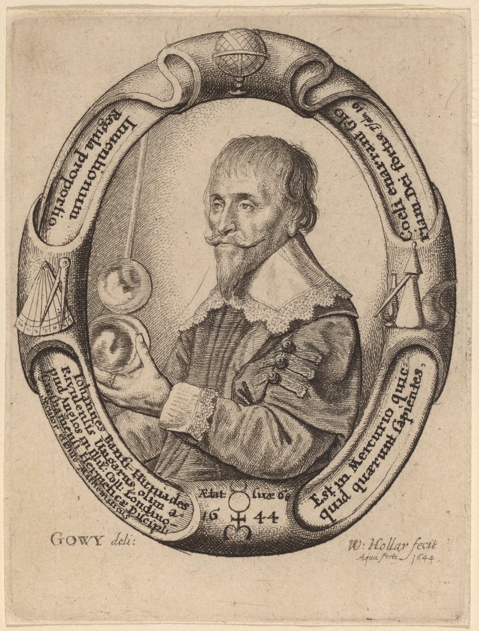 Johann Banfi Huniades av Wenceslaus Hollar after Jacob Peter Gowy