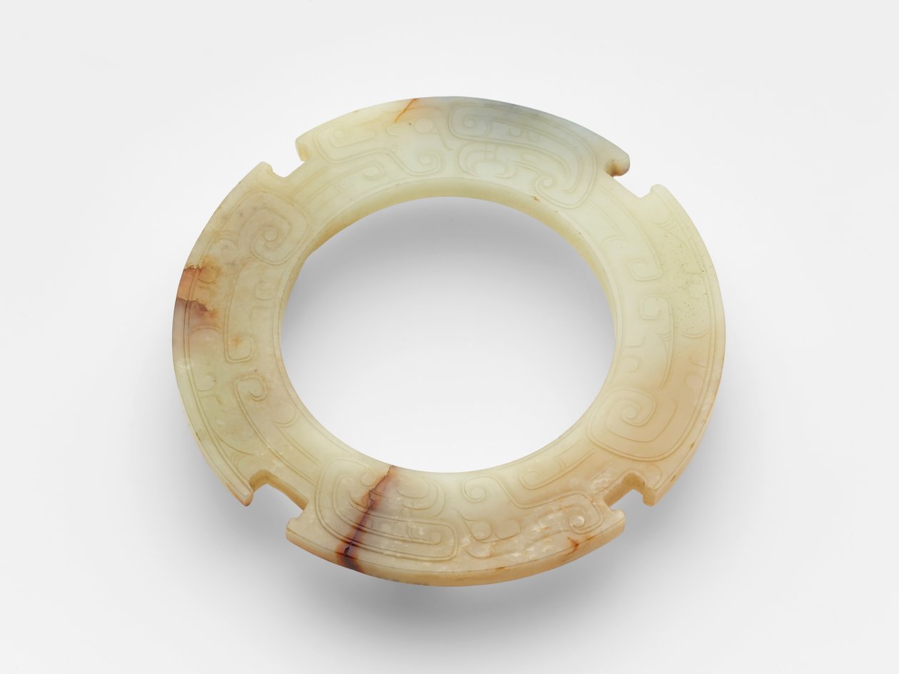 Rituell disk av Western Zhou Dynasty Chinese School