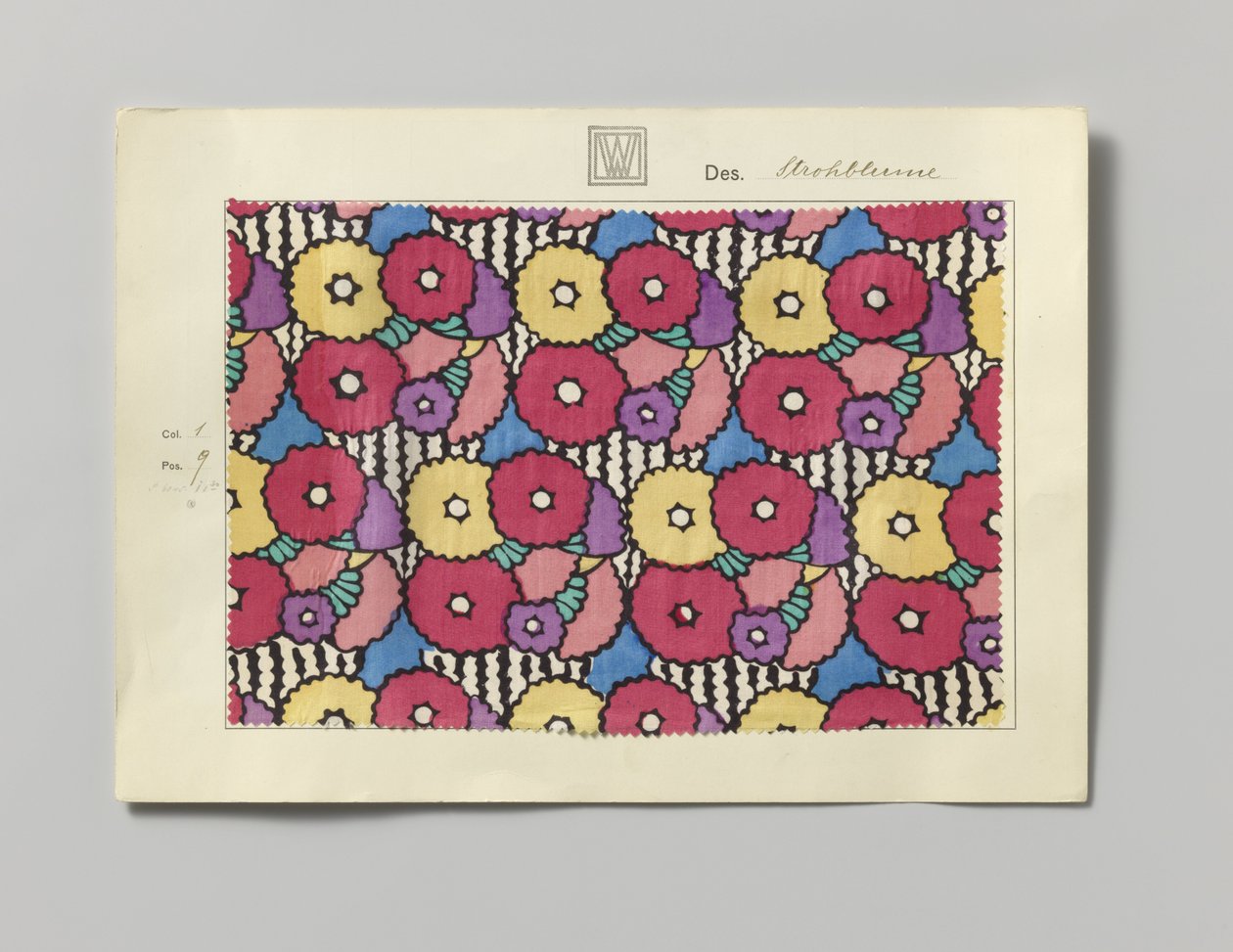 Stål med tryckt sida, design Strohblume av Wiener Werkstätte