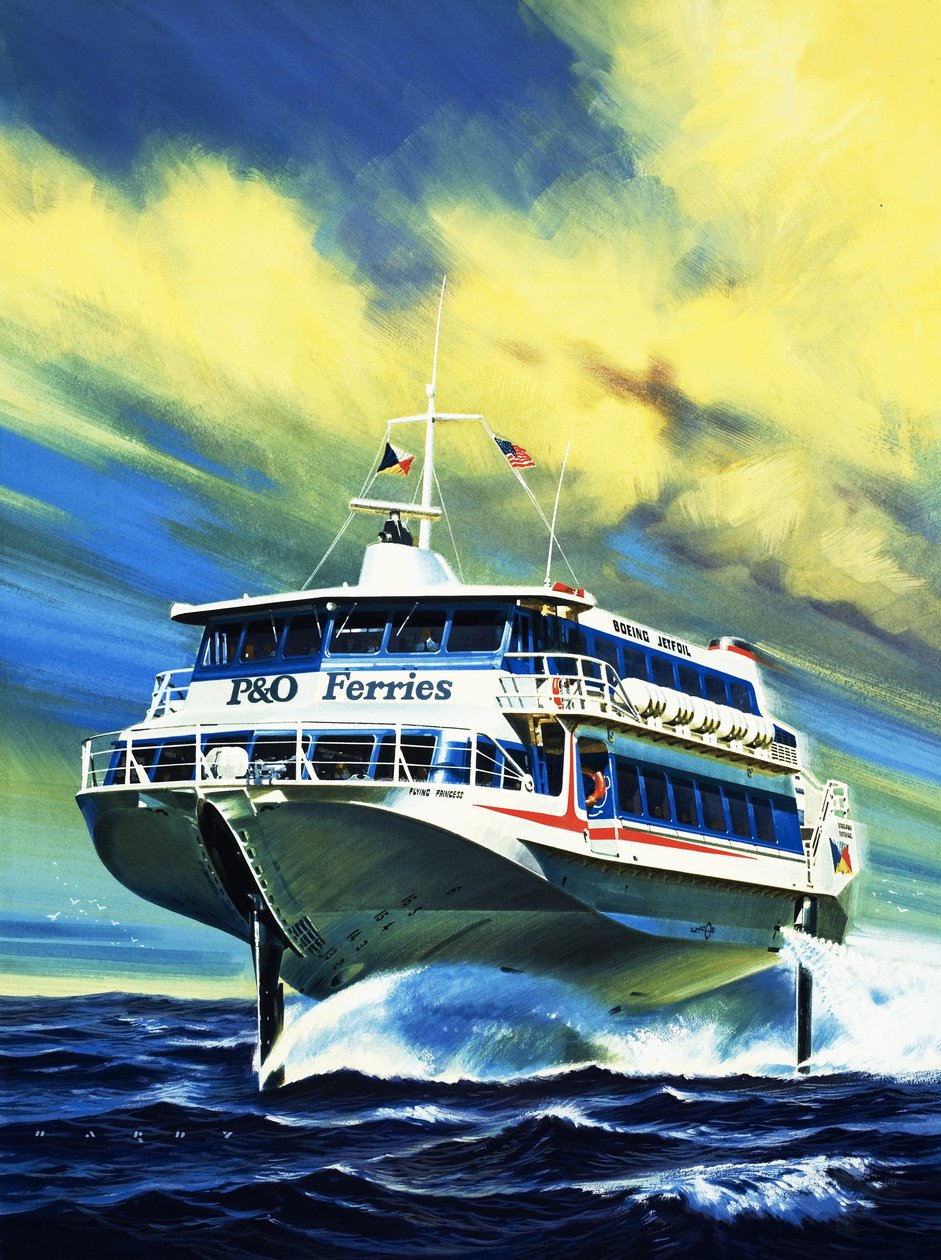 Jetfoil PO färja av Wilf (20th century) Hardy