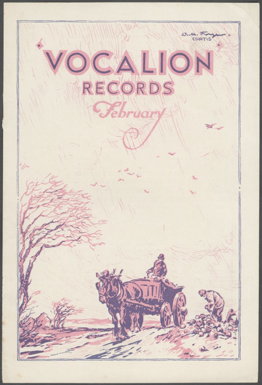 Vocalion Records Bulletin, 1920-talet av Wilfred Fryer, Curtis Advertising Agency
