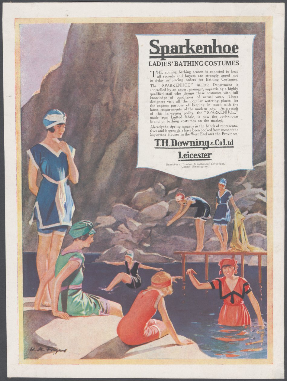 Sparkenhoe baddräkt, c.1920-tal av Wilfred Fryer