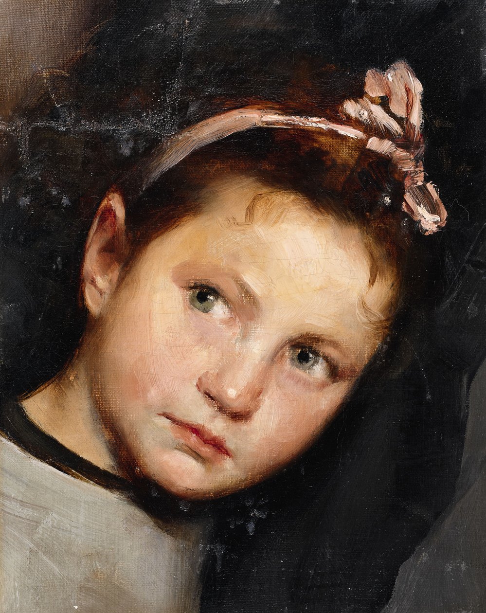Huvudet av en flicka av Wilhelm Maria Hubertus Leibl