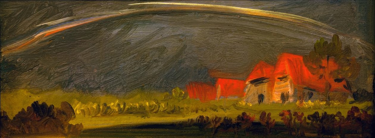 Åskväder landskap med regnbåge av Wilhelm Busch