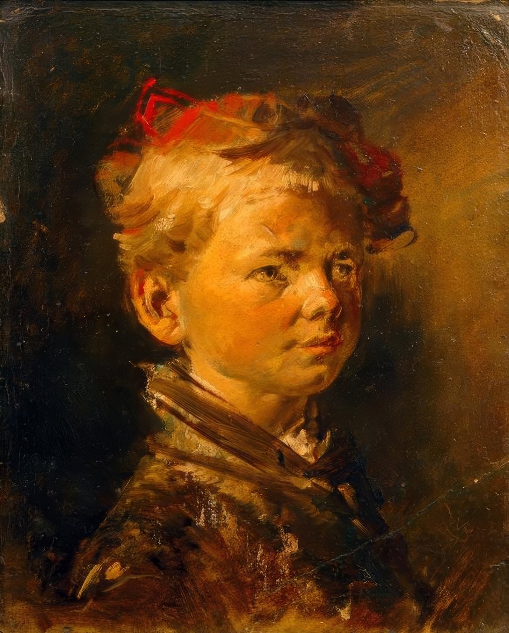 Pojkeporträtt av Wilhelm Busch