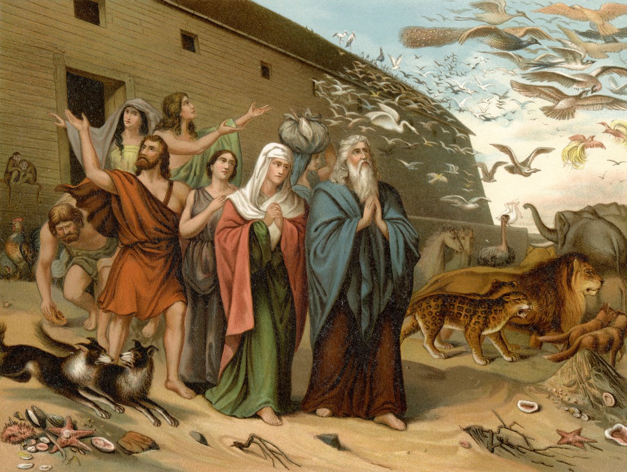 Kommer ut ur arken (färg litho) av Wilhelm Ebbinghaus
