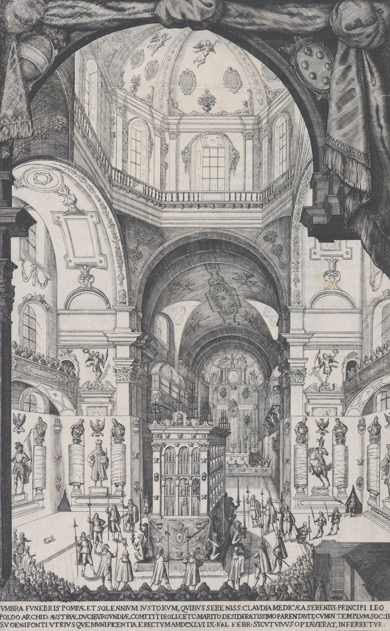 Katafalken av Leopold, ärkehertig av Österrike, 1646. av Wilhelm Frommer