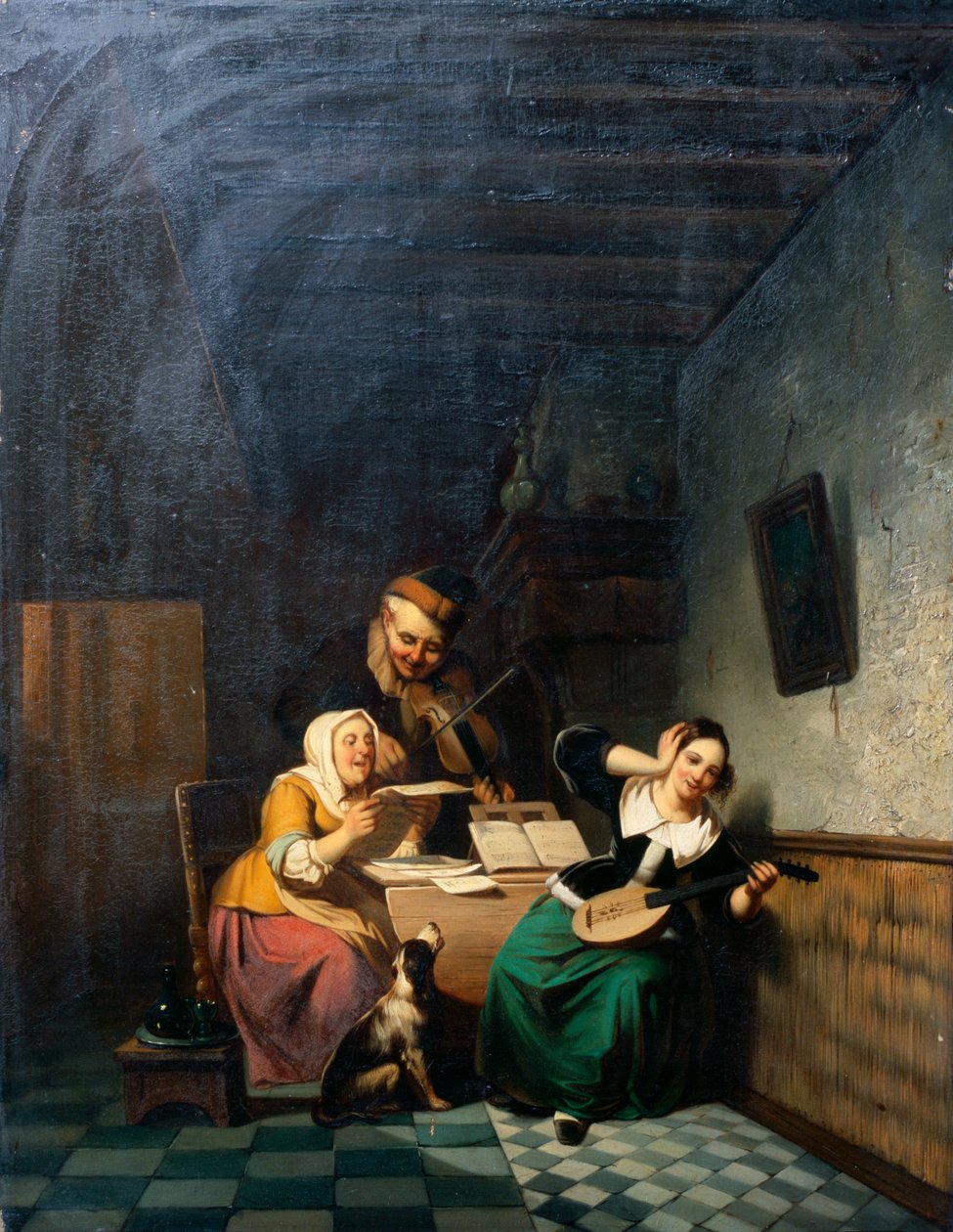 A Music Party (olja på duk) av Wilhelm J. Schumann
