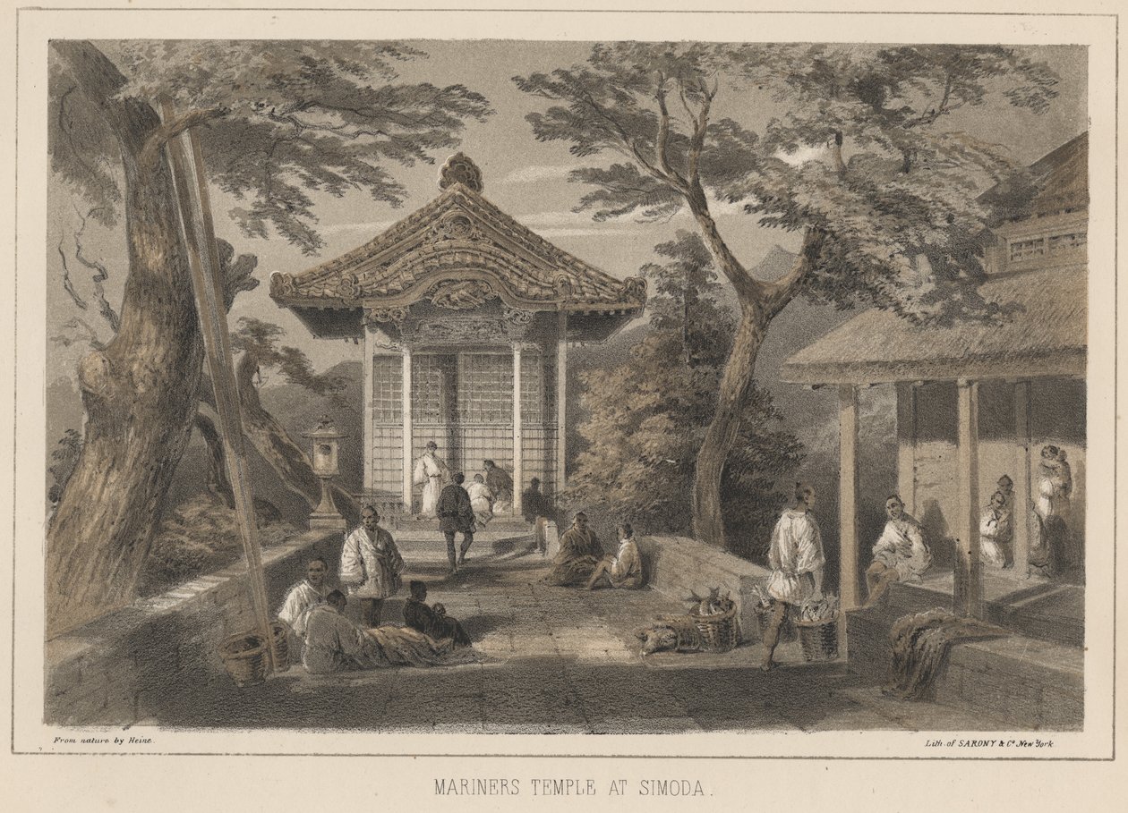 Sjömännens tempel i Simoda, 1855 av Wilhelm Joseph Heine