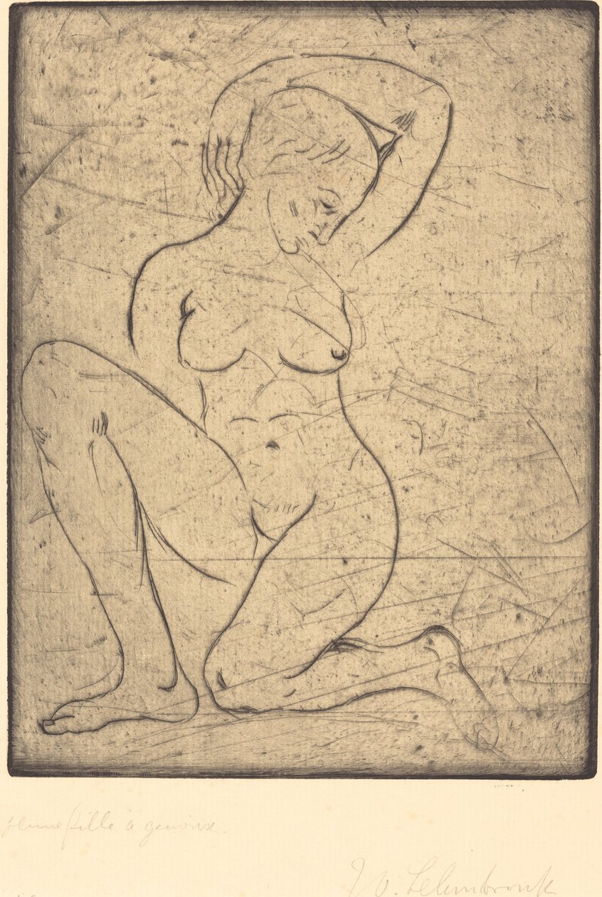 Knästående, liten av Wilhelm Lehmbruck