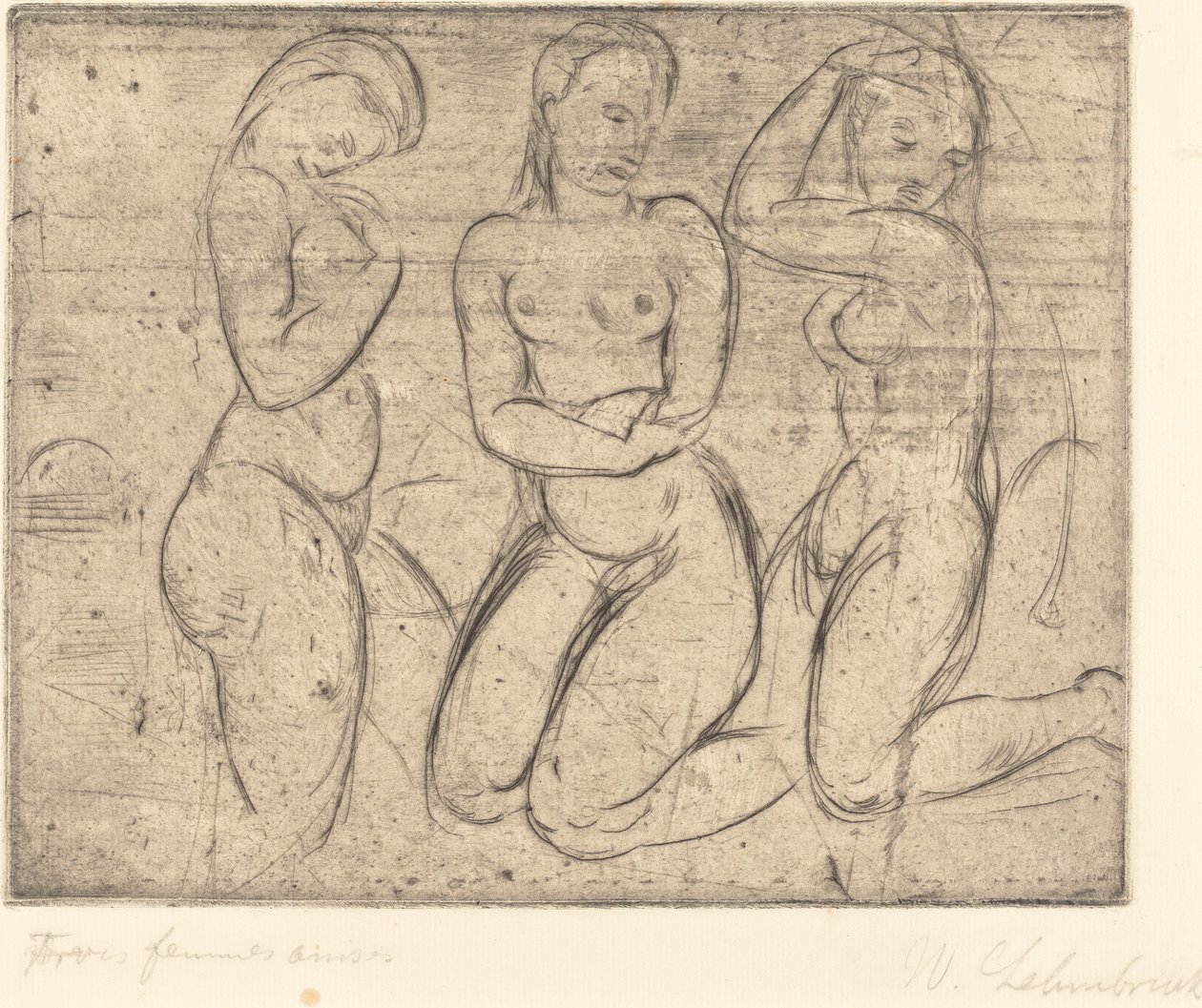 Tre knästående kvinnor av Wilhelm Lehmbruck