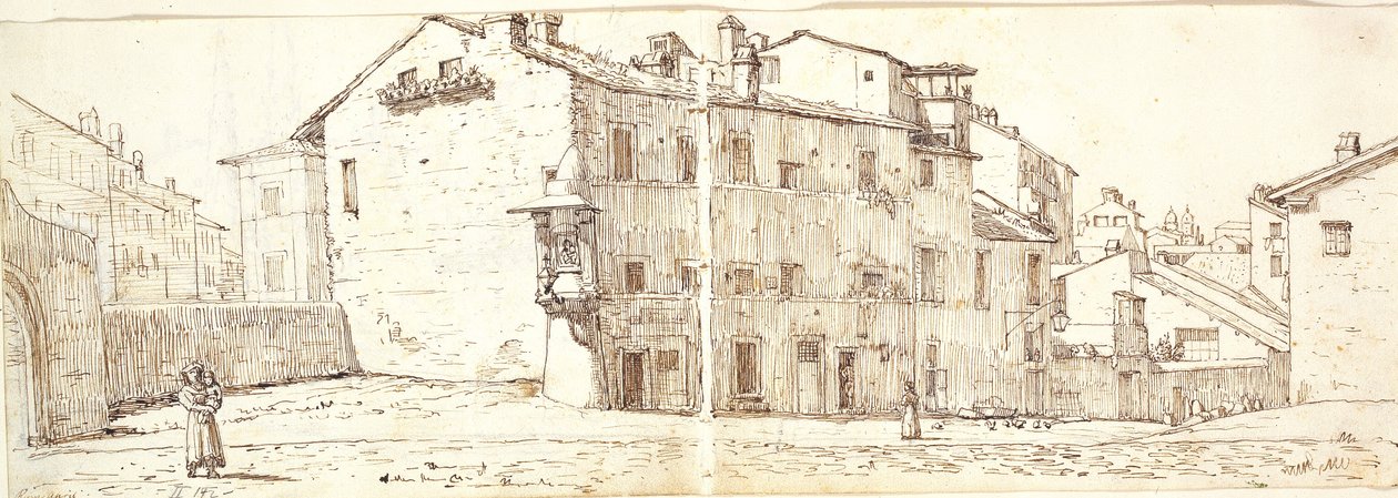 Gata i stadsdelen Monte Pincio, Rom av Wilhelm Marstrand
