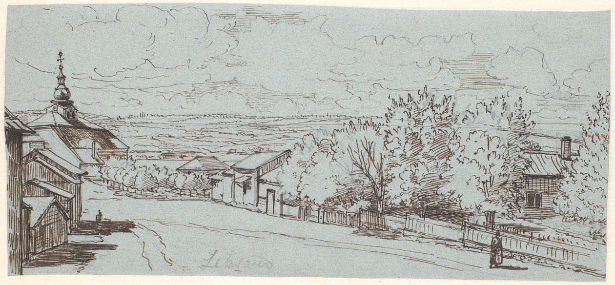 Landsvägen till Leksands kyrka, Dalarne av Wilhelm Marstrand