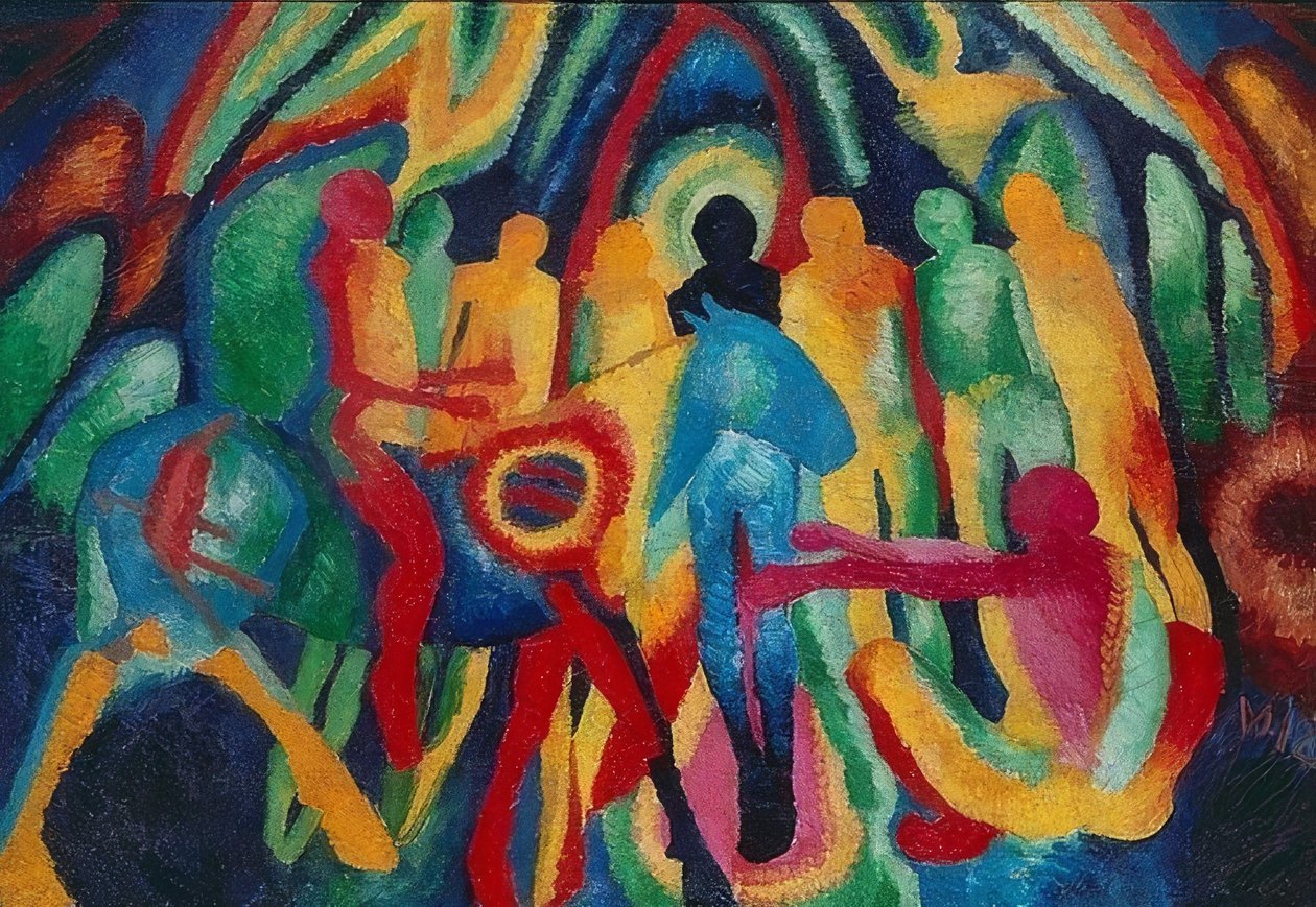 Inträde i Jerusalem. 1912 av Wilhelm Morgner