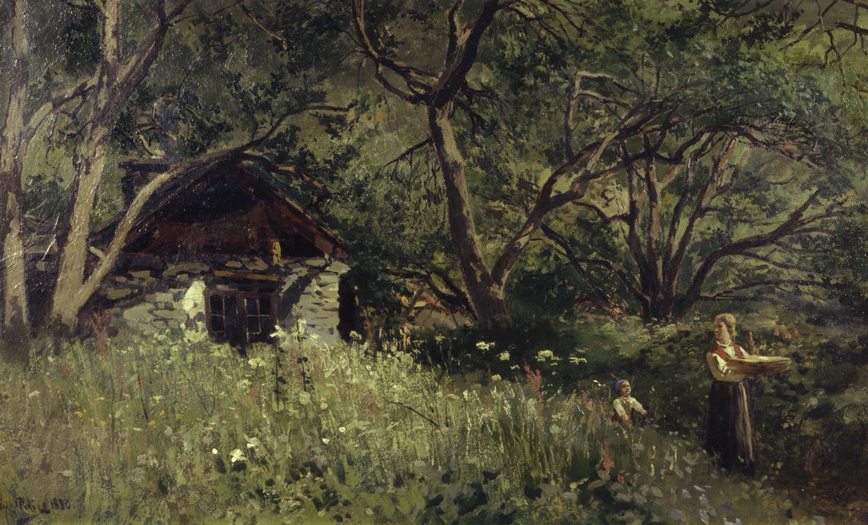 Sommarbakning (olja på duk) av Wilhelm Peters
