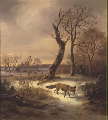 Räv i en vinterscen av Wilhelm Reinhardt