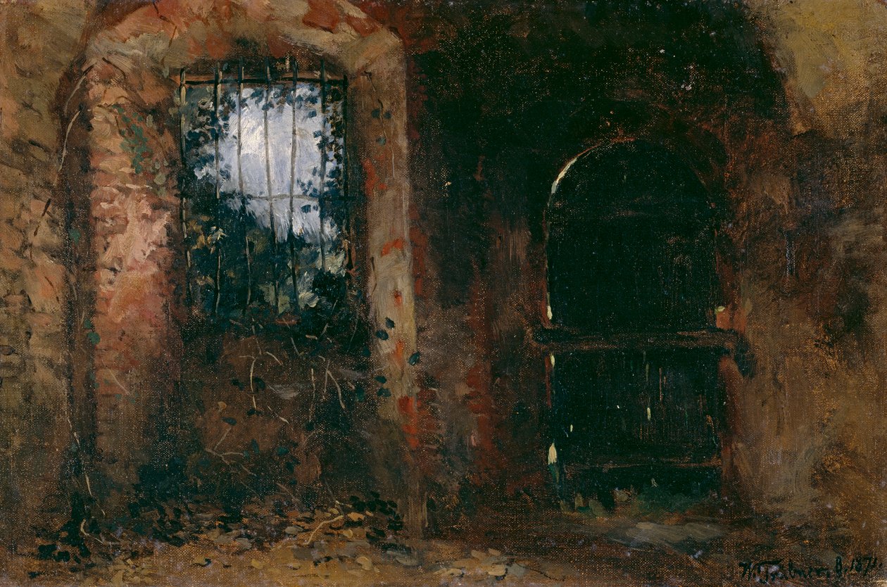 Källarfönster i Heidelbergs slott av Wilhelm Trübner
