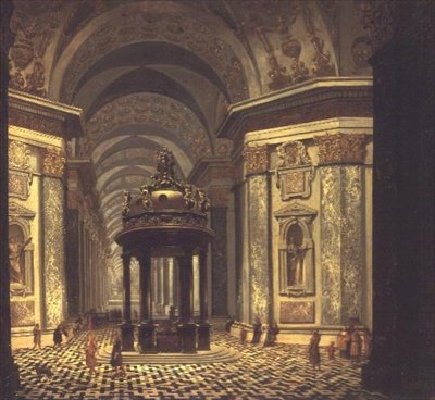 Interiör av en kyrka av Wilhelm van Ehrenberg