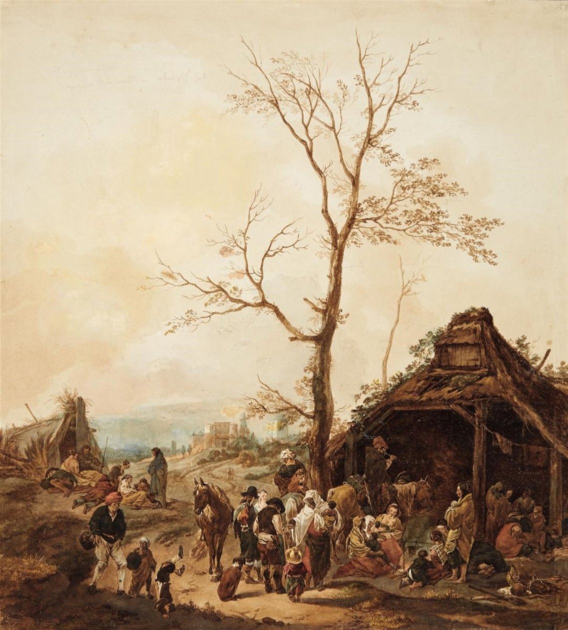 En tiggare vid en stad av Wilhelm von Kobell