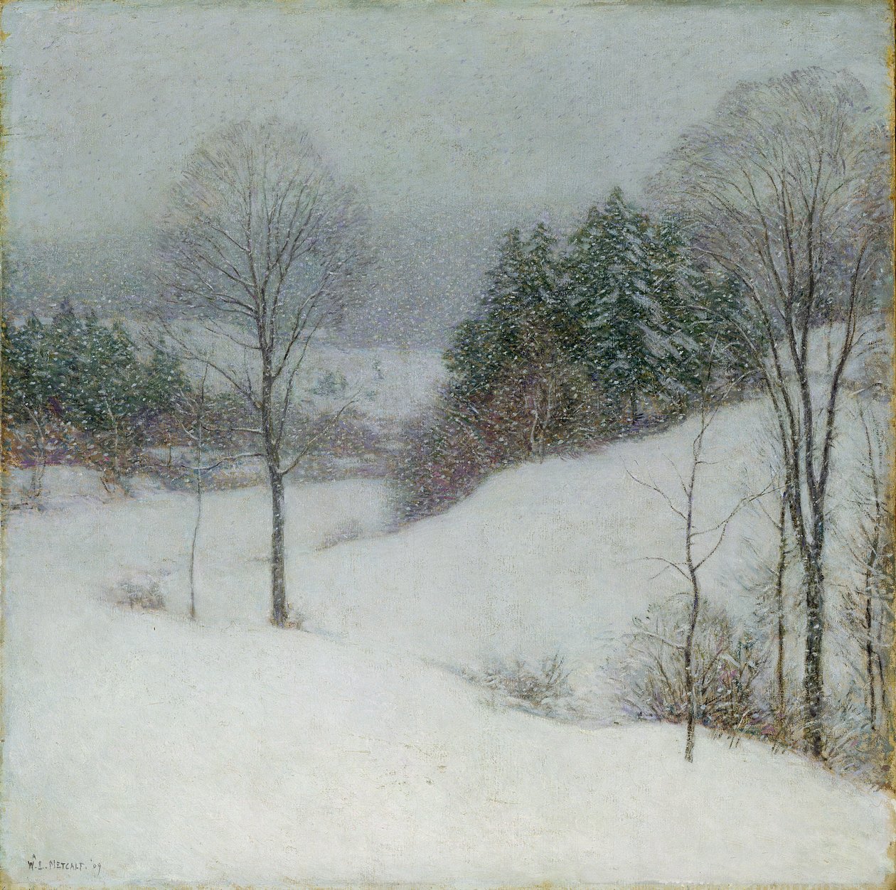 Den vita slöjan, 1909 av Willard Leroy Metcalf