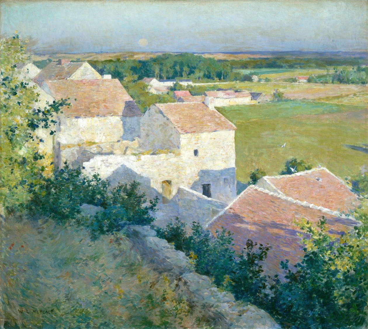 Midsommarskymning, ca. 1890. av Willard Leroy Metcalf