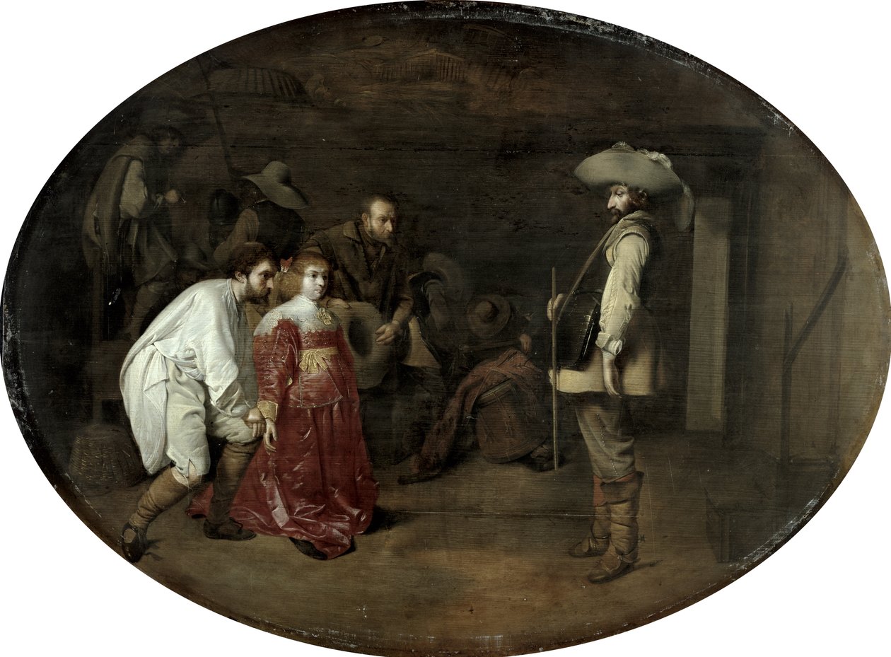 Togs Before the Captain (olja på ekpanel) av Willem Cornelisz Duyster