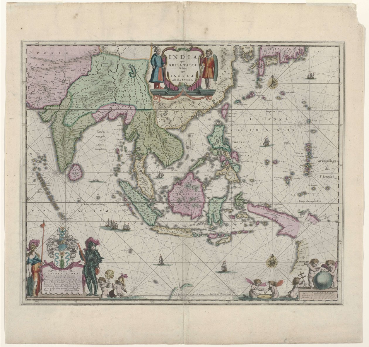 A 17th century map by Willem Janszoon Blaeu, showing modern-day Indonesia and parts of South East Asia av Willem Janszoon Blaeu