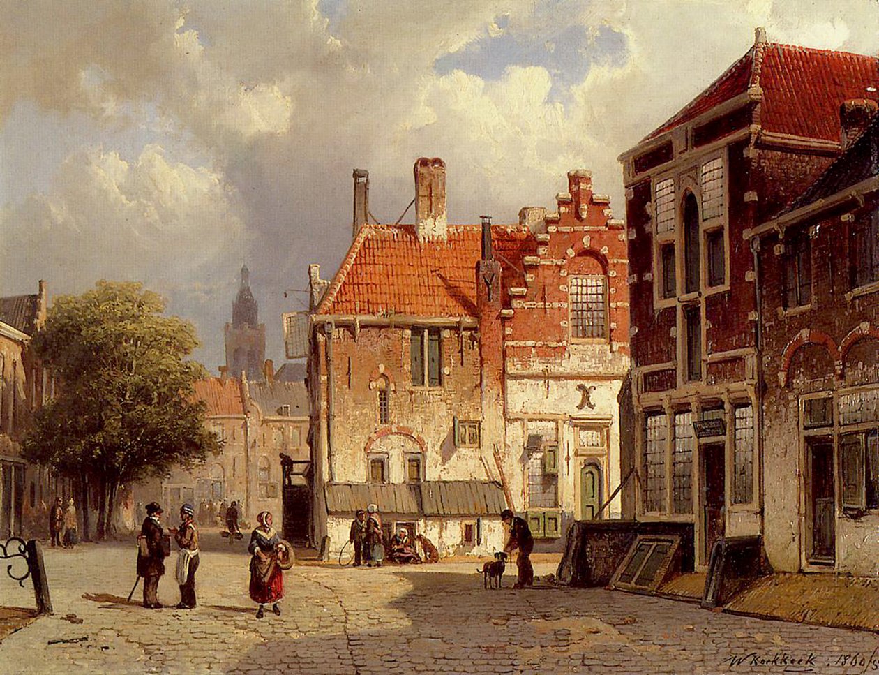 Ett holländskt torg, 1860 av Willem Koekkoek