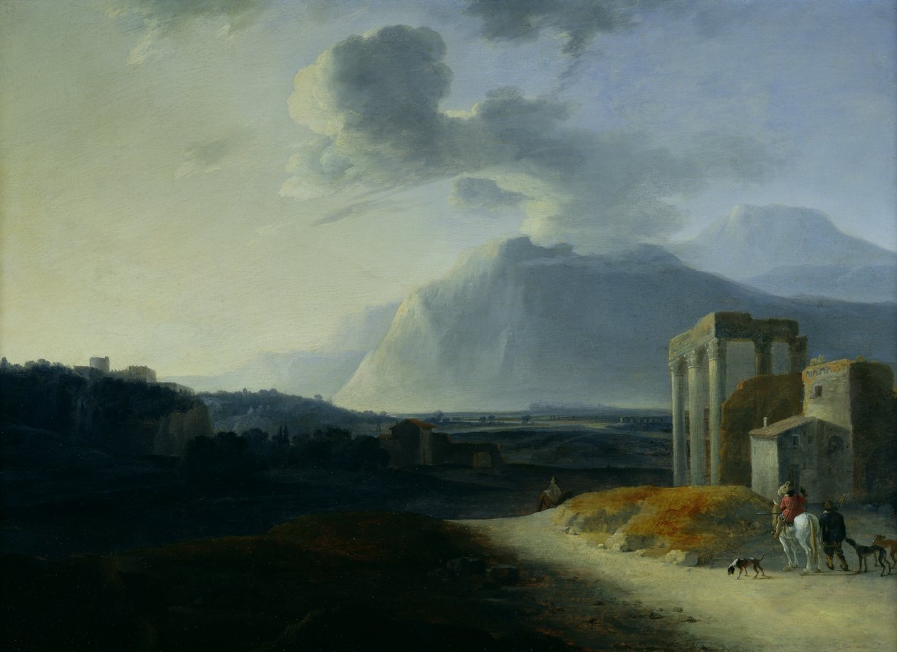 Landskap med berget Stromboli av Willem Schellinks