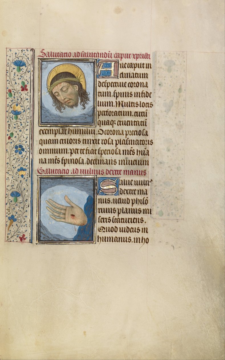 Christs Head, Christs Right Hand with Wound av Willem Vrelant
