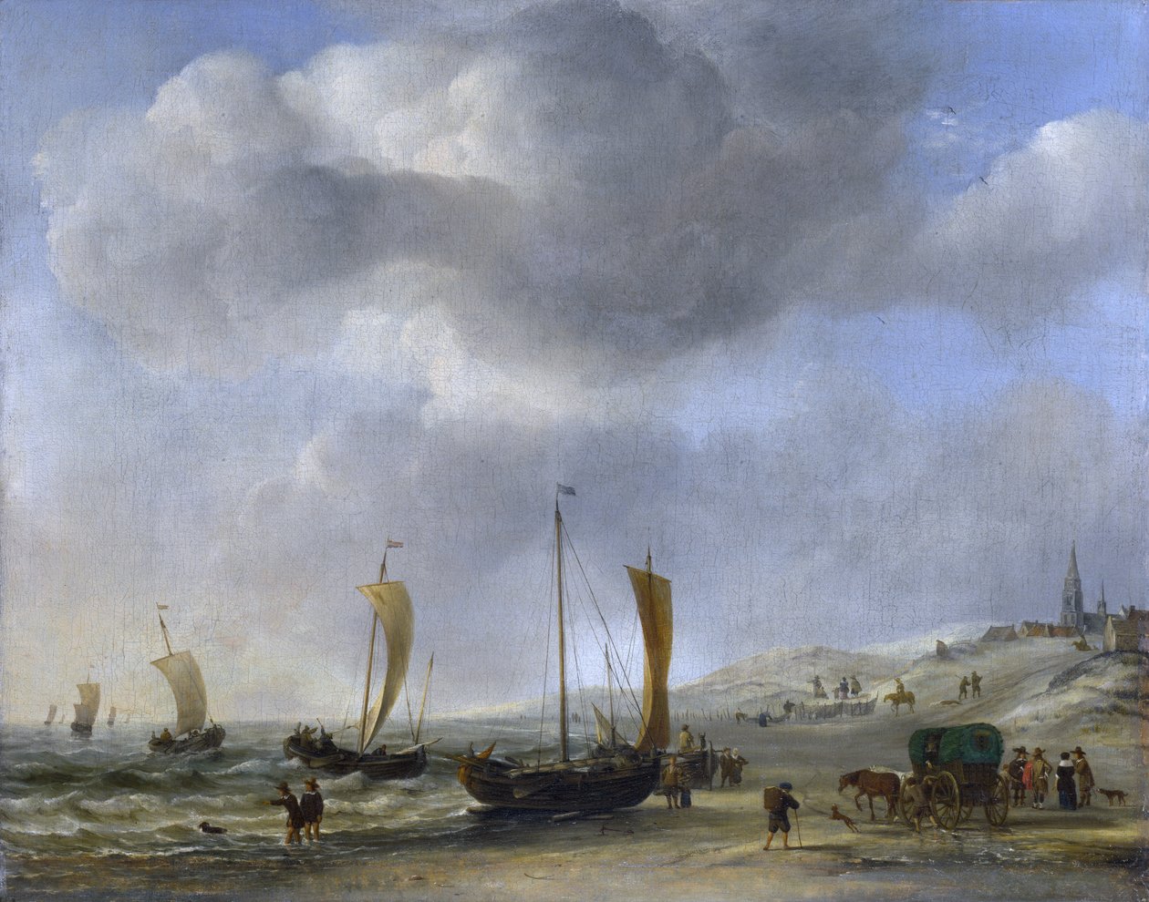 The Shore at Scheveningen av Willem van de Velde the Younger