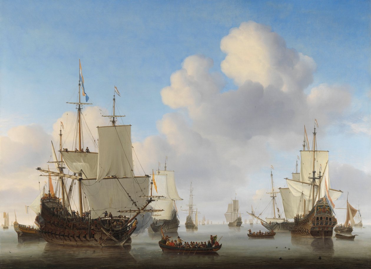  Ships in a Calm av Willem van de Velde the Younger