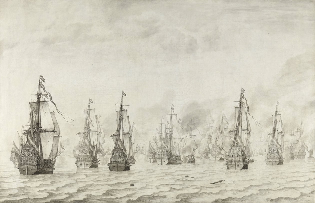 Slaget vid Dunkerque, 1659 av Willem van de Velde the Elder