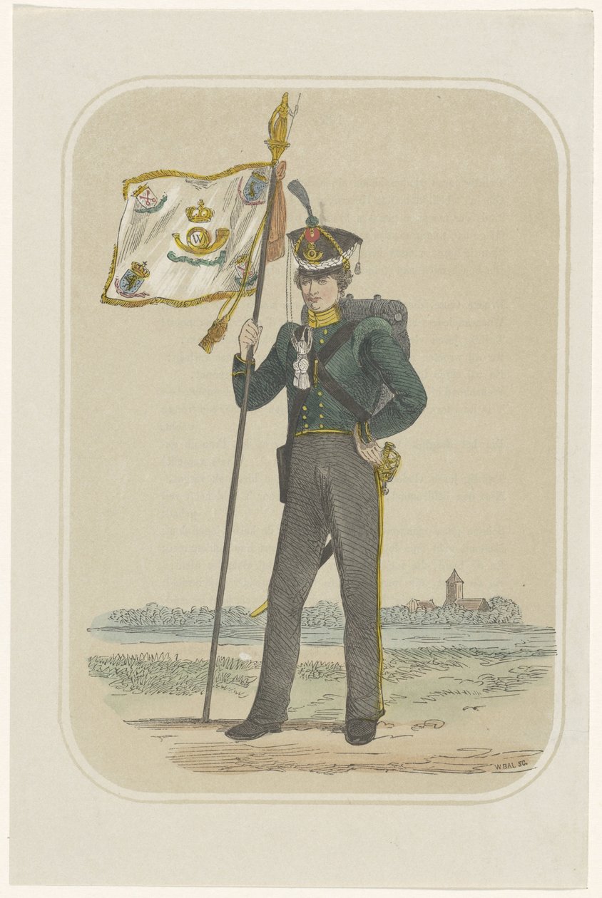 Frivillig jägare vid Leidens universitet, 1830 av Willem Bal