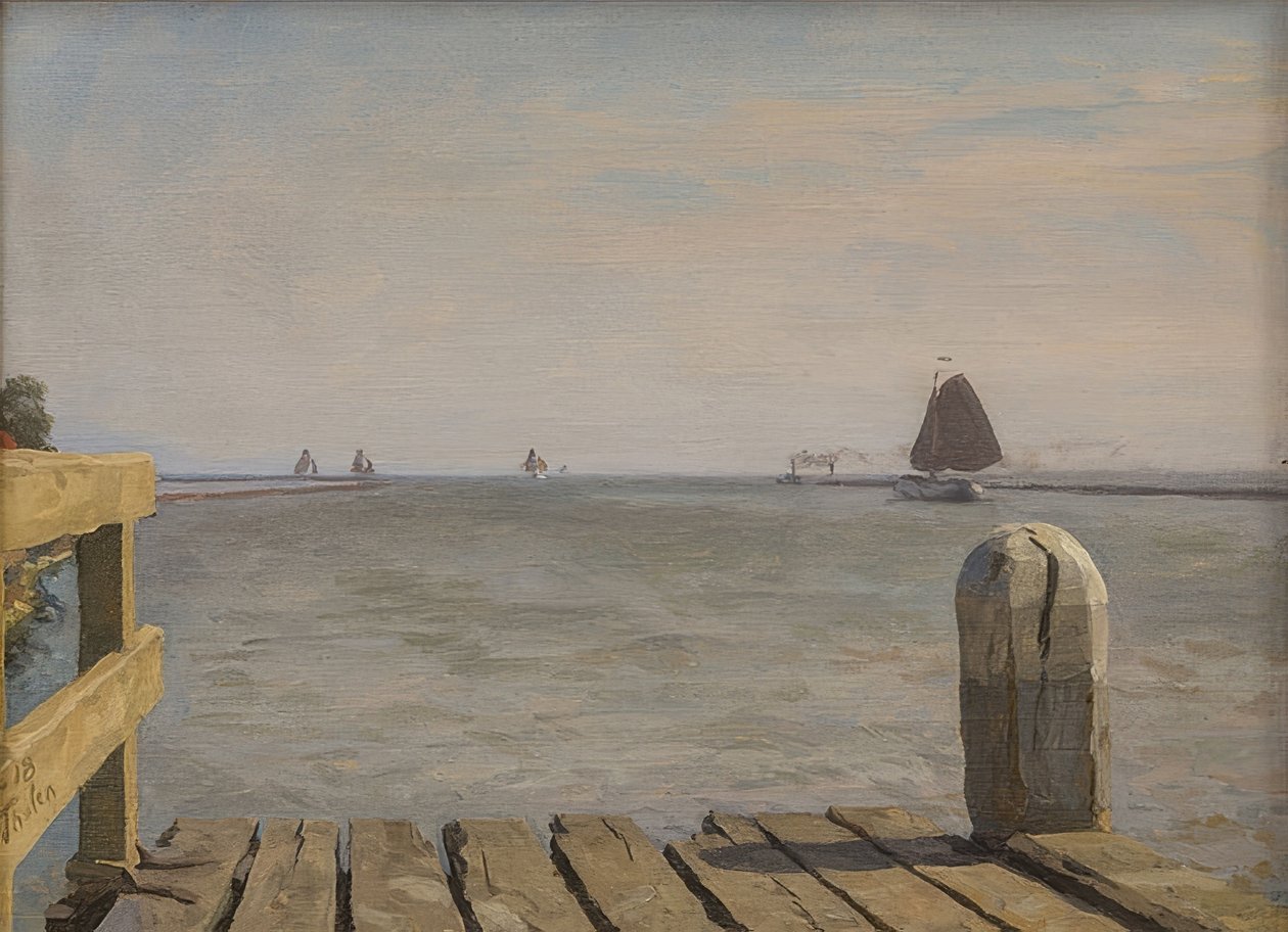 Pier i Enkhuizen. 1918 av Willem Bastiaan Tholen