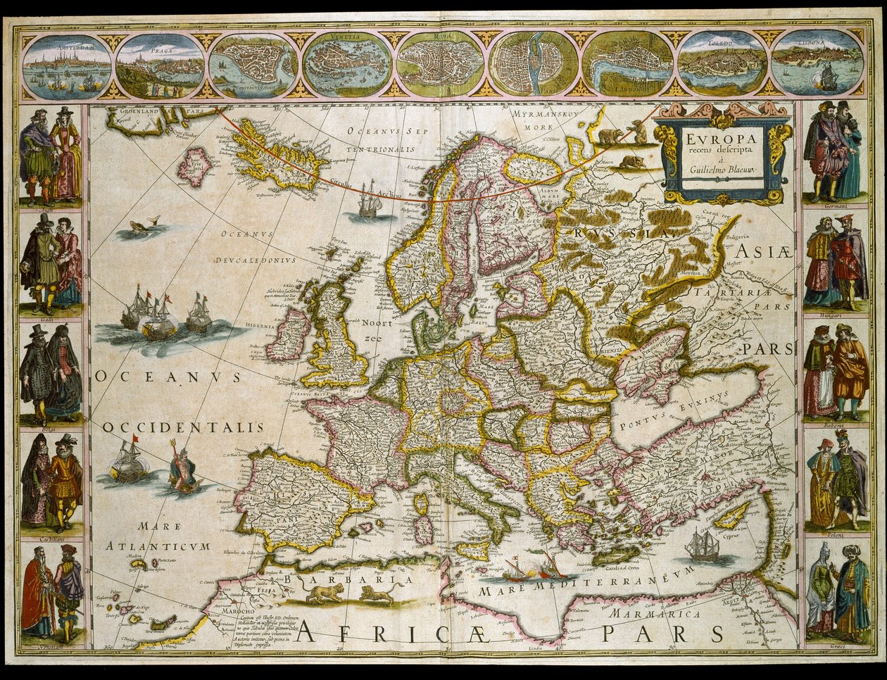 Karta över Europa. (gravyr av Willem Blaeu