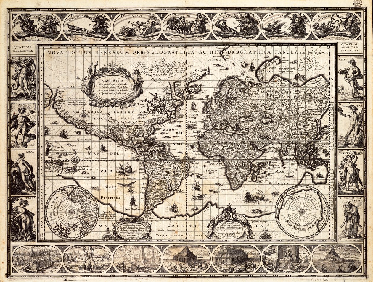 Mercator-karta över världen av Willem Blaeu