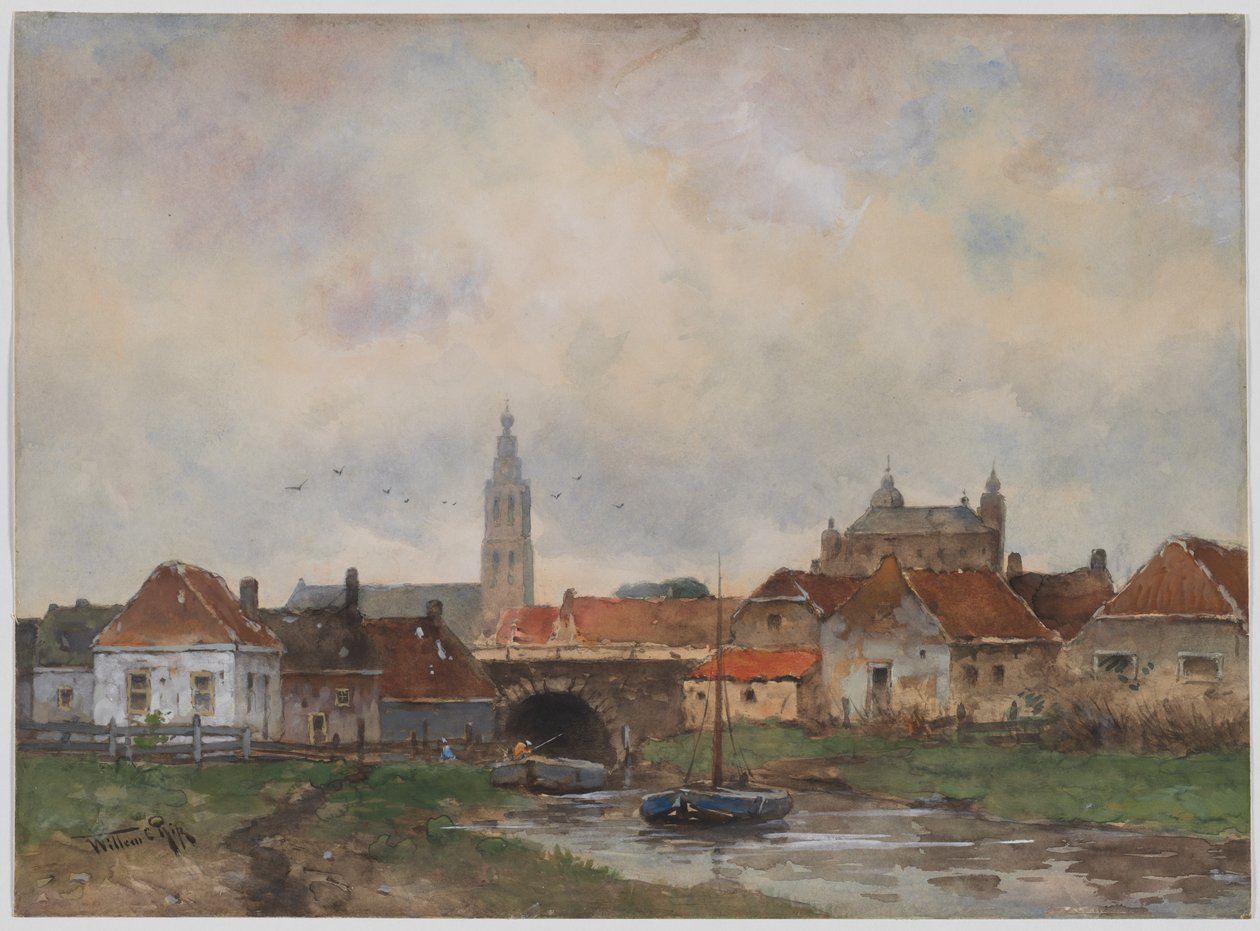 Övre slussen vid Steenbergen, 1800-tal. av Willem C Rik