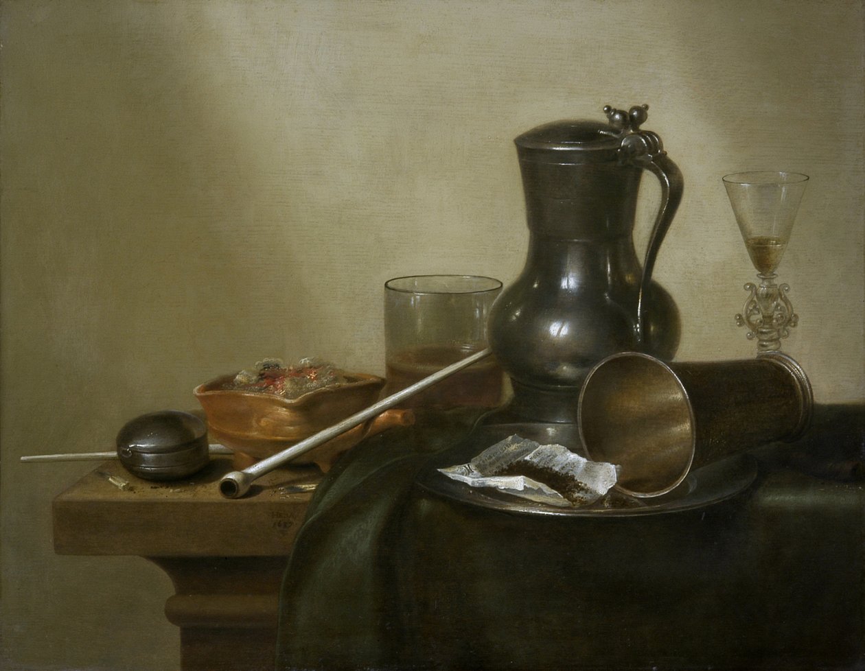 Tobaksstilleben, 1637 av Willem Claesz. Heda