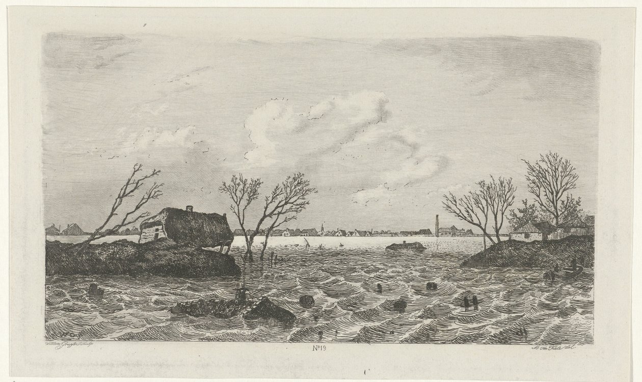 Vallbrott vid Dreumel, 1855 av Willem Gruyter jr.