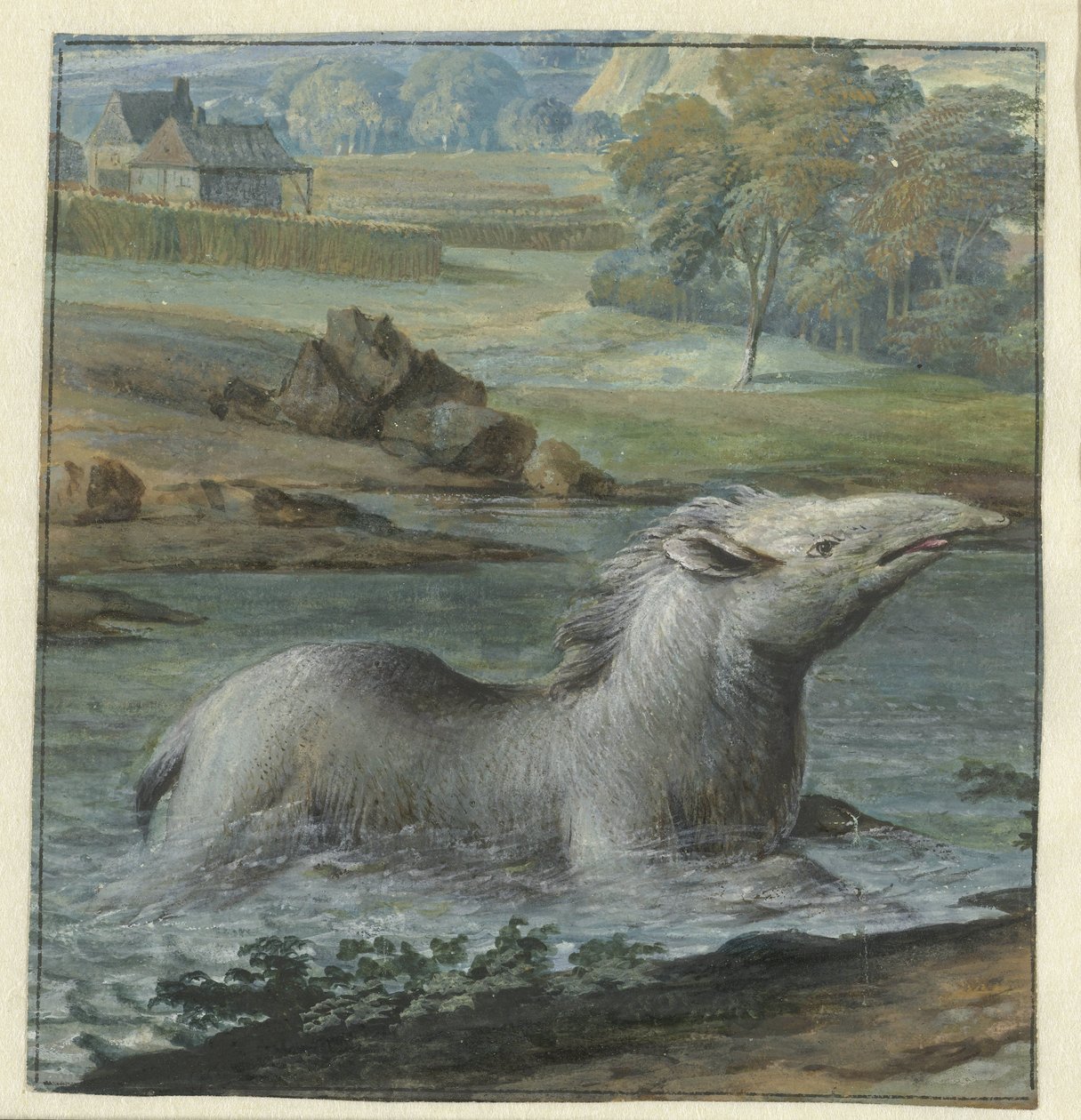 Tapir i vattnet av Willem Hendrik Wilhelmus van Royen