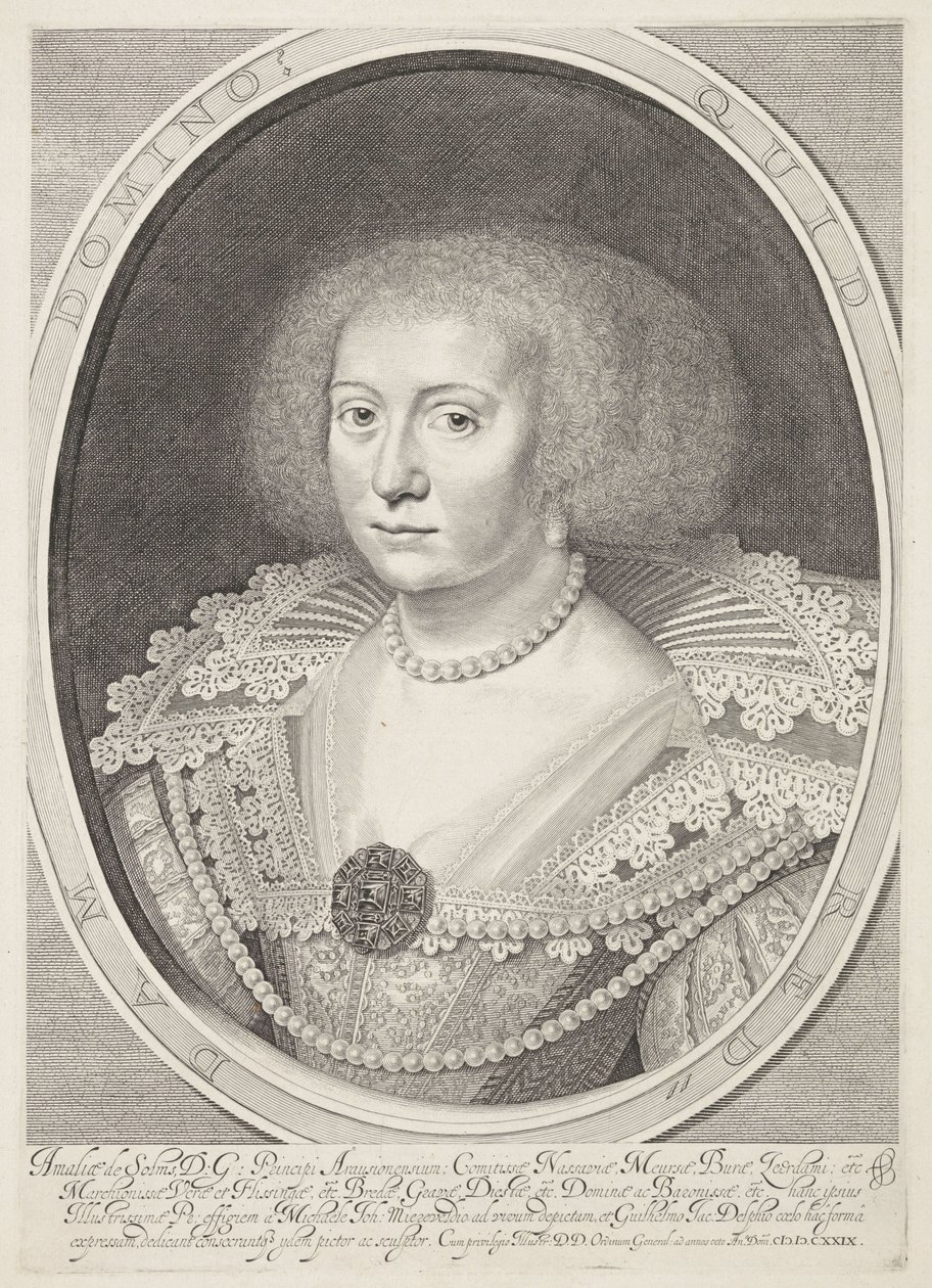Porträtt av Amalia van Solms av Willem Jacobsz Delff