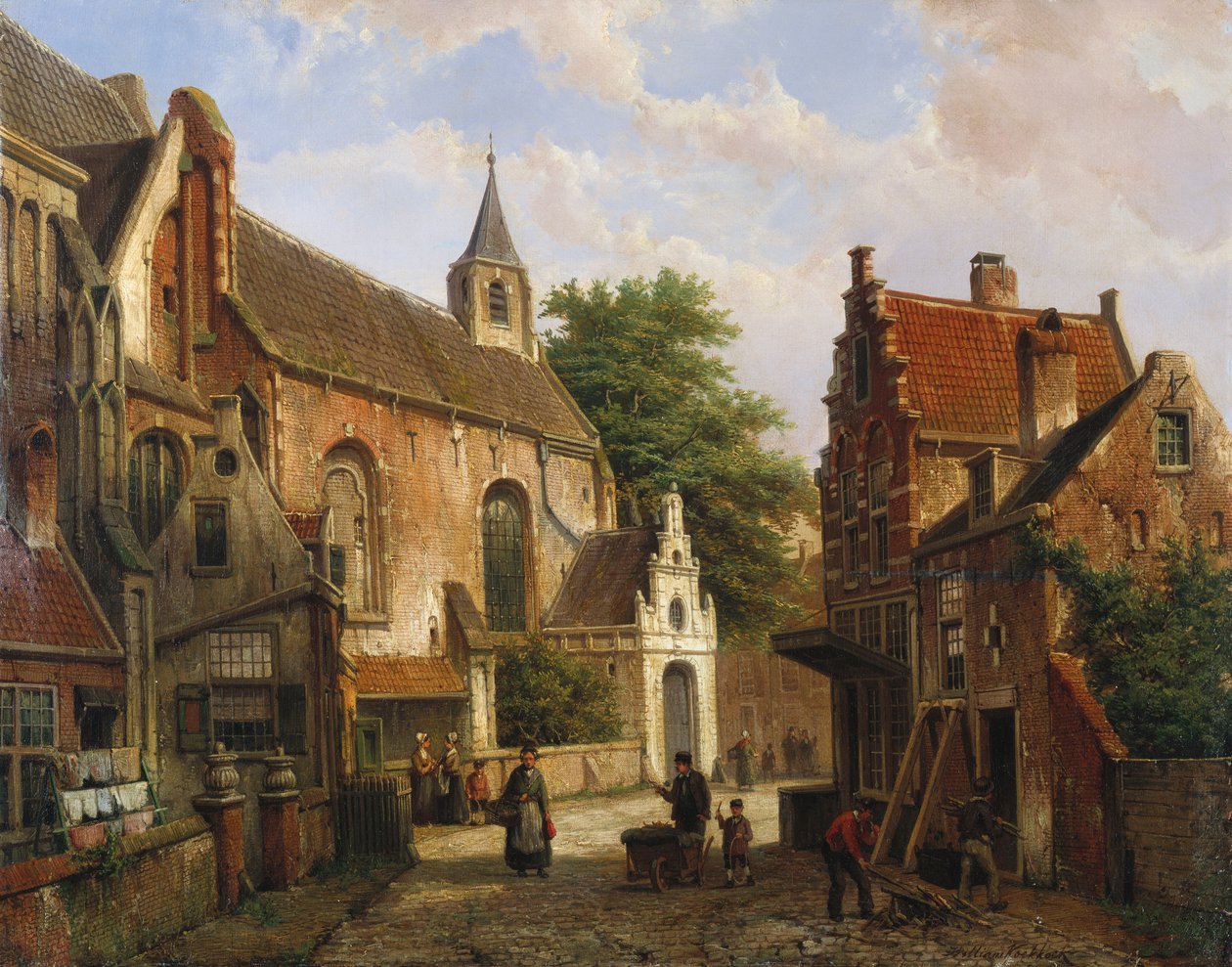 En gatubild i Delft av Willem Koekkoek